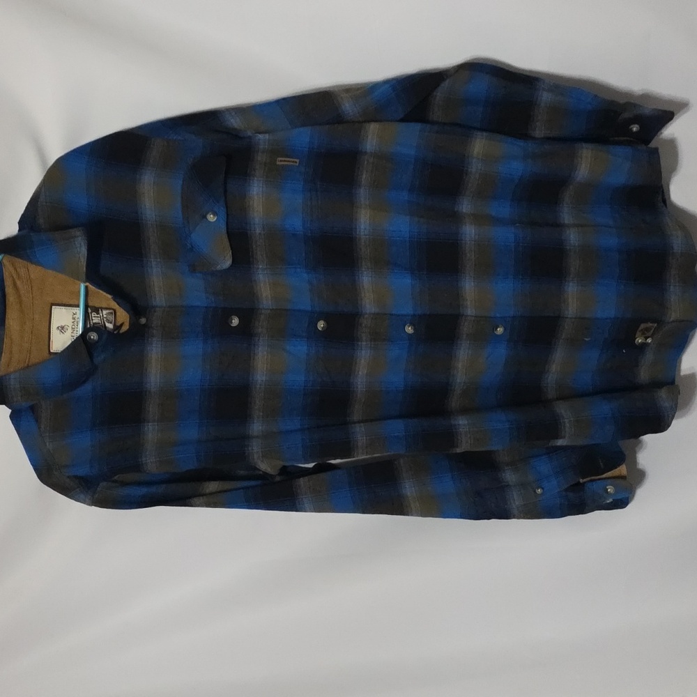 Legendary Whitetails The Original Buck Camp Men's Flannel Shirt Aqua/Black Sz LT